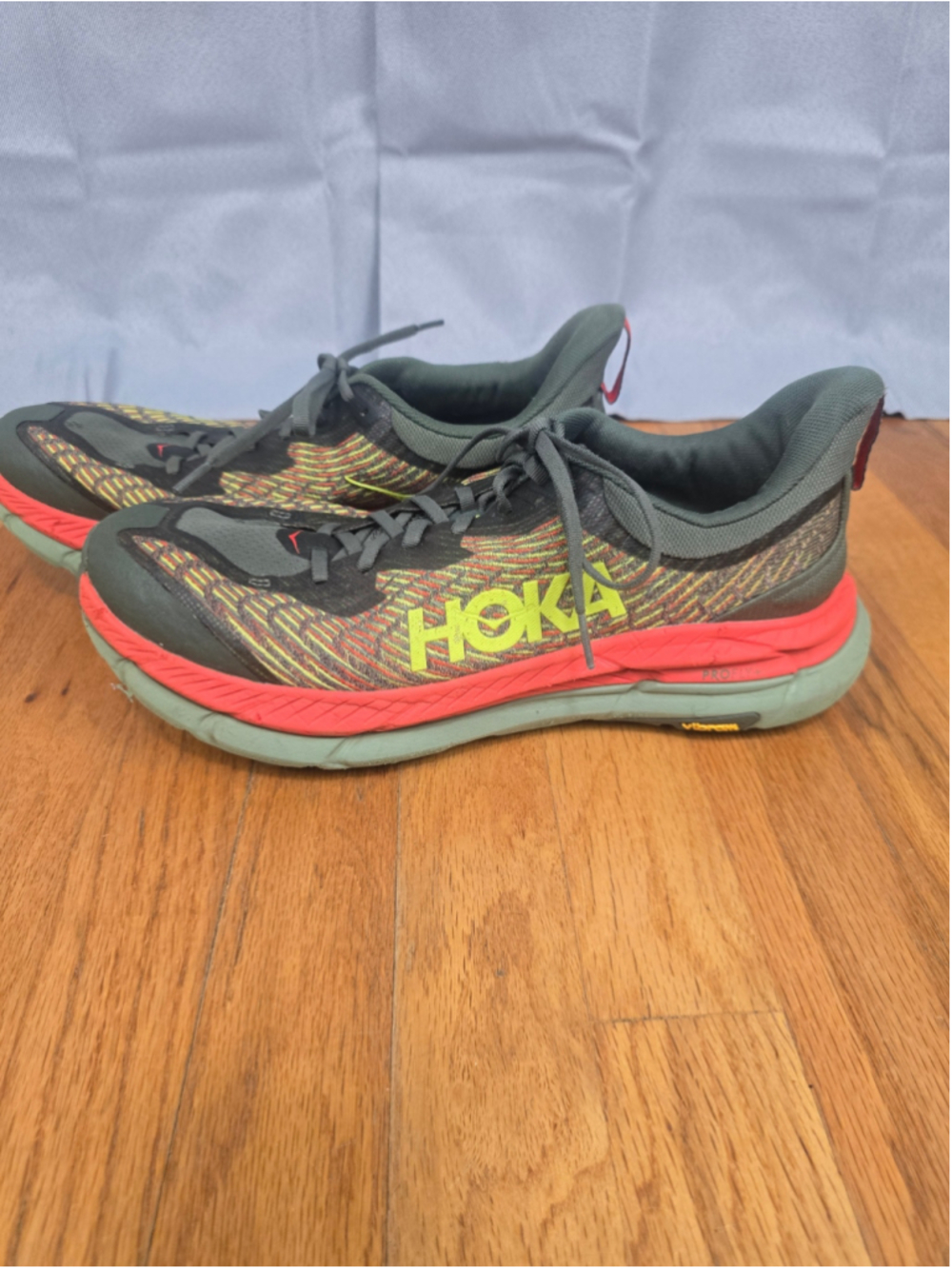 Men's Hoka Mafate Speed 4 Athletic Shoes Size 11.5 Green Orange